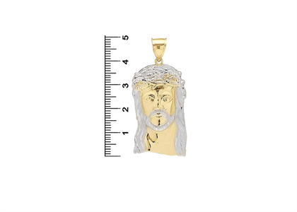 Two Tone Plated Religious Jesus Face Pendant